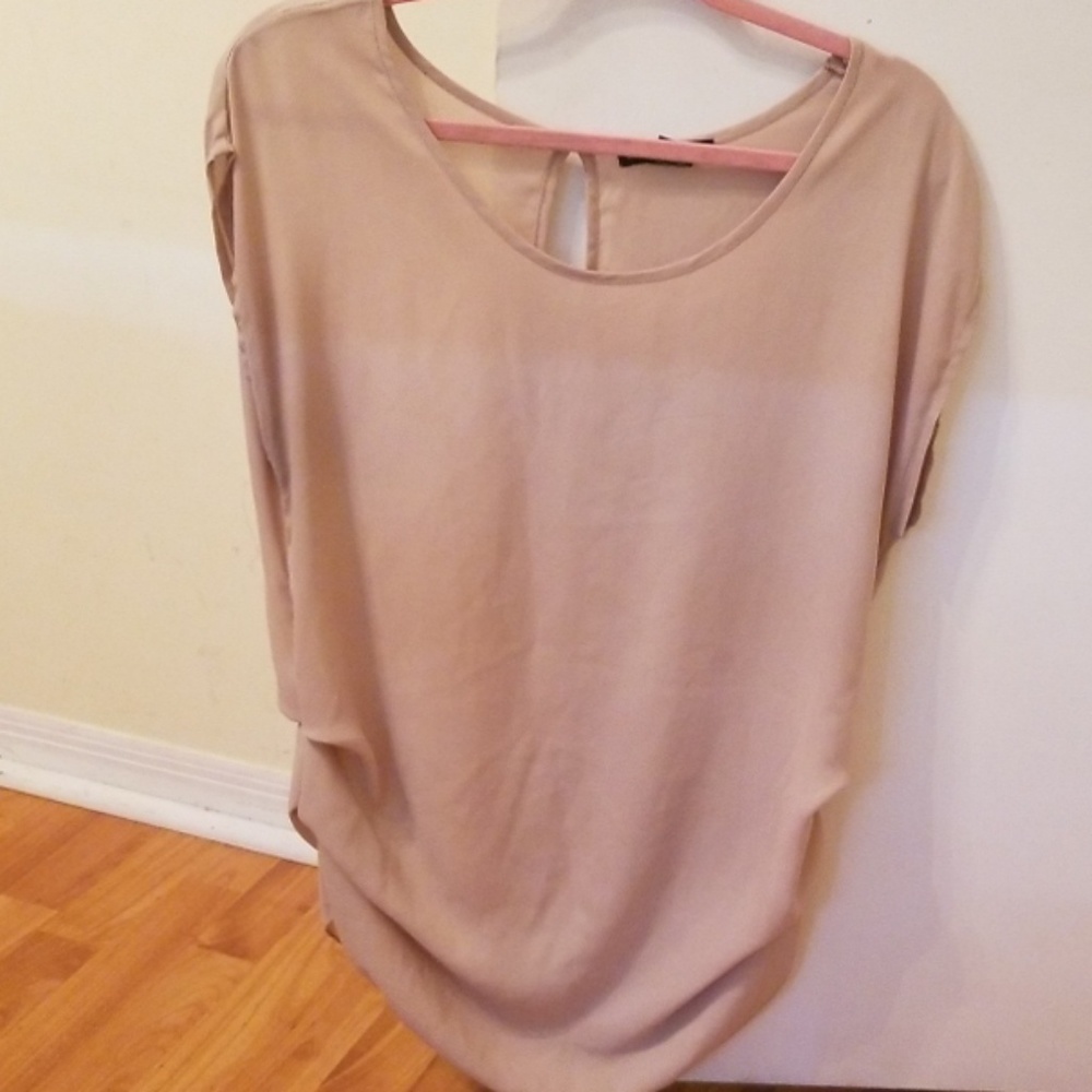 Cream ruched shirt
